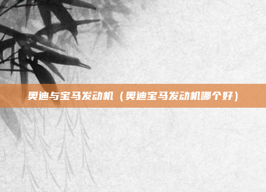 奥迪与宝马发动机（奥迪宝马发动机哪个好）