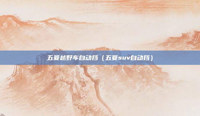 五菱越野车自动挡(五菱suv自动挡)