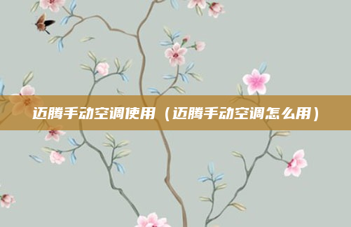 迈腾手动空调使用(迈腾手动空调怎么用)
