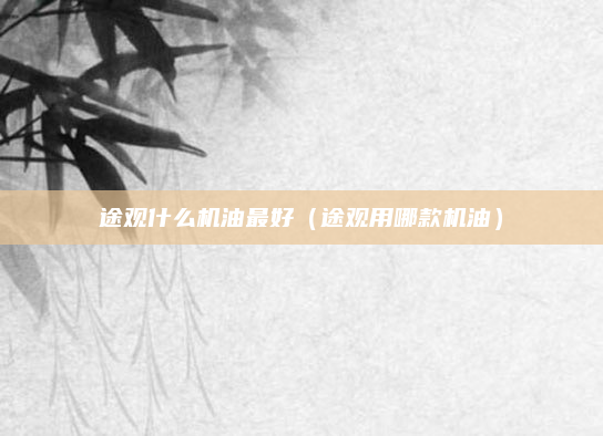 途观什么机油最好（途观用哪款机油）