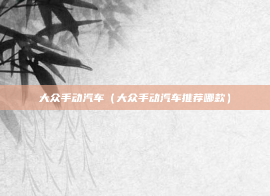 大众手动汽车(大众手动汽车推荐哪款)