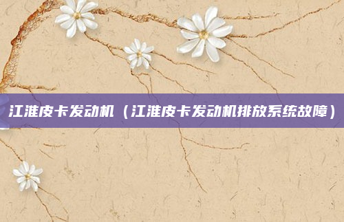 江淮皮卡发动机（江淮皮卡发动机排放系统故障）