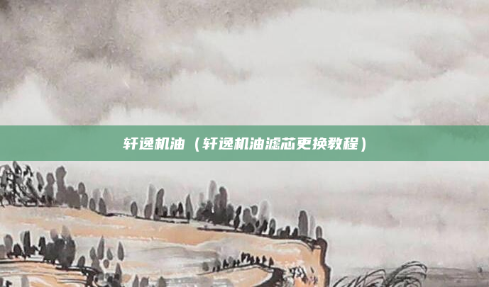 轩逸机油（轩逸机油滤芯更换教程）