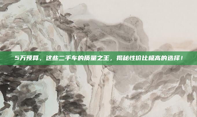 5万预算,这些二手车的质量之王,揭秘性价比极高的选择!