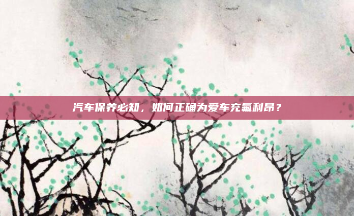 汽车保养必知,如何正确为爱车充氟利昂?