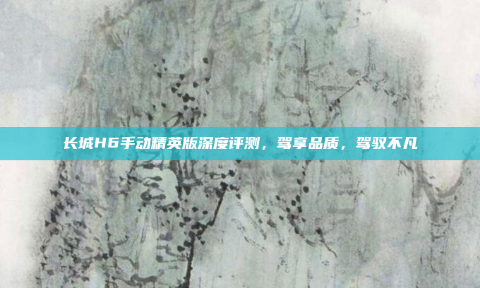 长城H6手动精英版深度评测,驾享品质,驾驭不凡