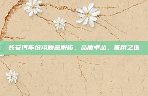长安汽车悦翔质量解析,品质卓越,家用之选