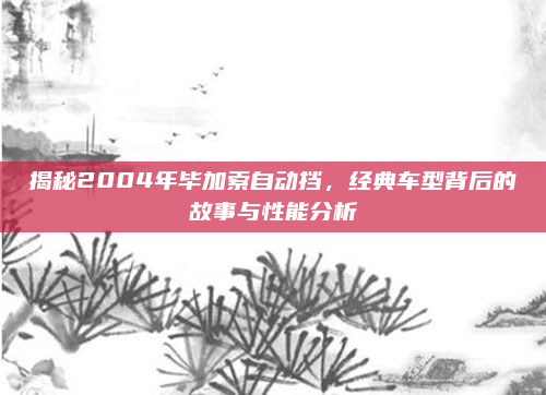 揭秘2004年毕加索自动挡，经典车型背后的故事与性能分析