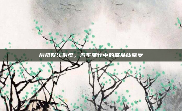 后排娱乐系统,汽车旅行中的高品质享受