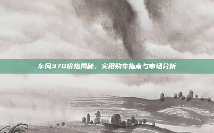 东风370价格揭秘,实用购车指南与市场分析