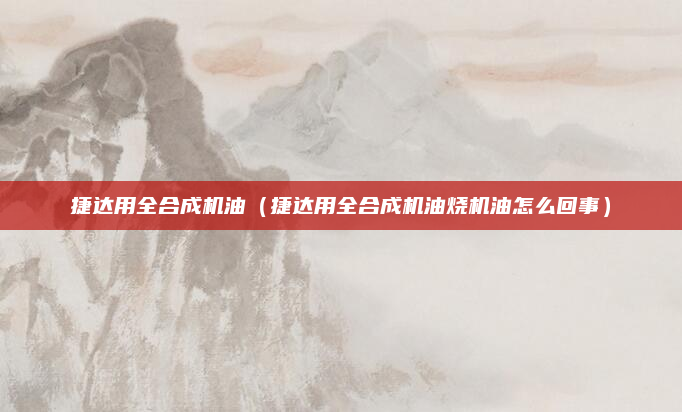 捷达用全合成机油（捷达用全合成机油烧机油怎么回事）