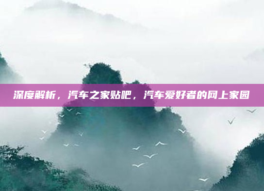 深度解析,汽车之家贴吧,汽车爱好者的网上家园