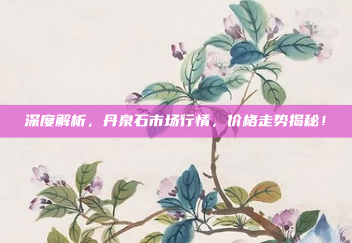 深度解析,丹泉石市场行情,价格走势揭秘!