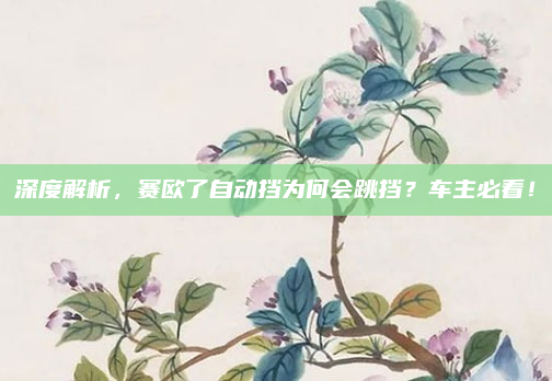 深度解析,赛欧了自动挡为何会跳挡?车主必看!