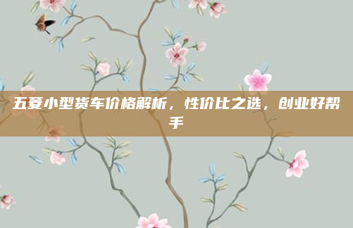 五菱小型货车价格解析，性价比之选，创业好帮手
