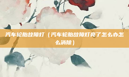 汽车轮胎故障灯（汽车轮胎故障灯亮了怎么办怎么消除）