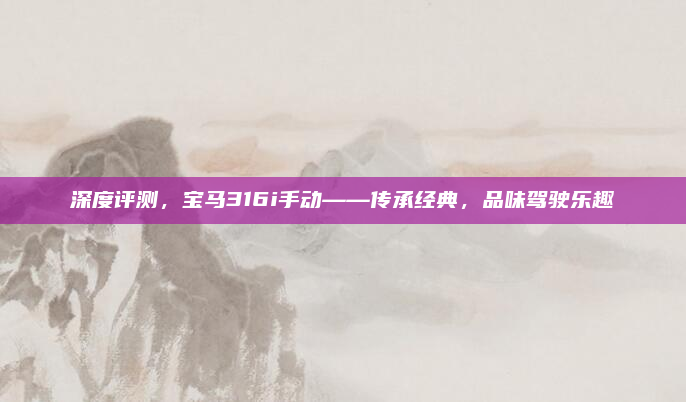 深度评测，宝马316i手动——传承经典，品味驾驶乐趣