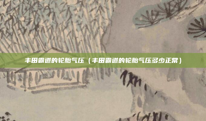 丰田霸道的轮胎气压（丰田霸道的轮胎气压多少正常）