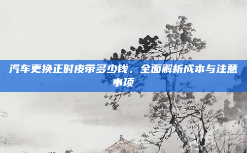 汽车更换正时皮带多少钱，全面解析成本与注意事项