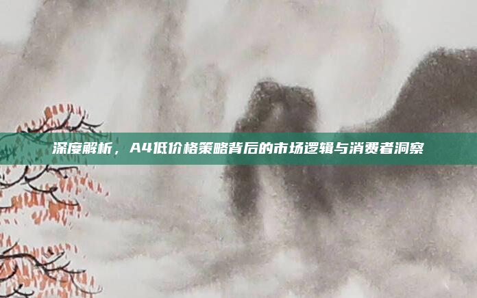 深度解析，A4低价格策略背后的市场逻辑与消费者洞察