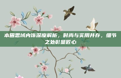 本田思域内饰深度解析，时尚与实用并存，细节之处彰显匠心