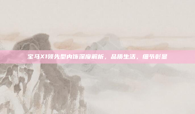 宝马X1领先型内饰深度解析,品质生活,细节彰显