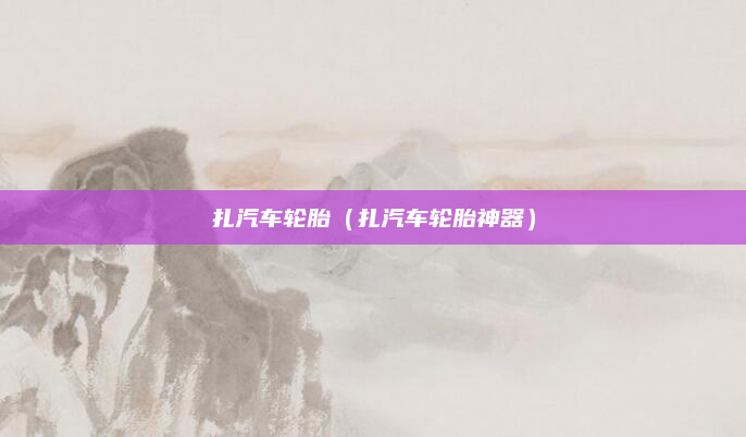 扎汽车轮胎（扎汽车轮胎神器）