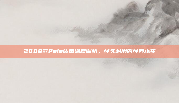 2009款Polo质量深度解析，经久耐用的经典小车