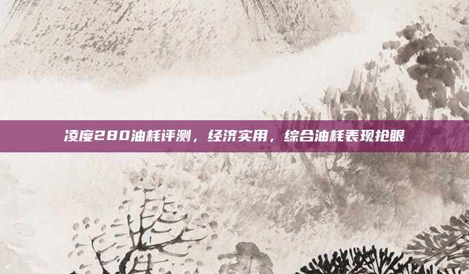 凌度280油耗评测,经济实用,综合油耗表现抢眼