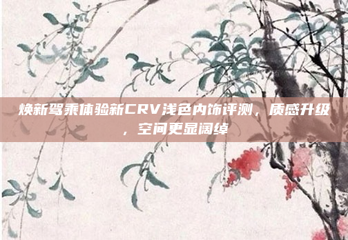 焕新驾乘体验新CRV浅色内饰评测,质感升级,空间更显阔绰