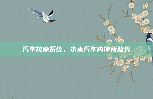 汽车按摩系统，未来汽车内饰新趋势