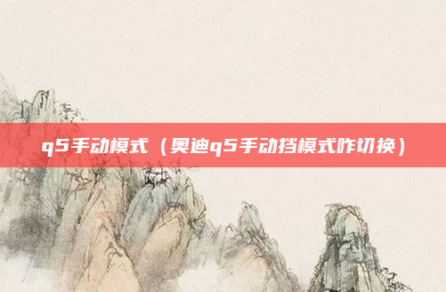 q5手动模式（奥迪q5手动挡模式咋切换）
