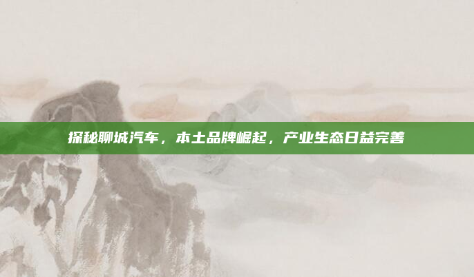 探秘聊城汽车，本土品牌崛起，产业生态日益完善