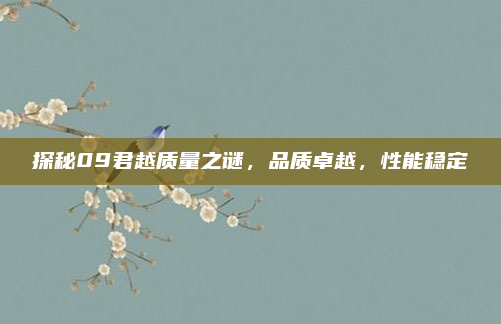 探秘09君越质量之谜，品质卓越，性能稳定