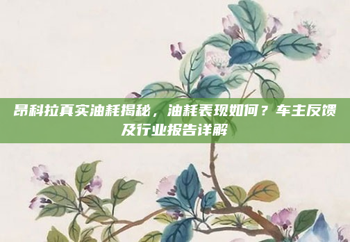 昂科拉真实油耗揭秘，油耗表现如何？车主反馈及行业报告详解
