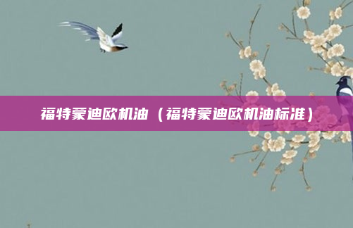 福特蒙迪欧机油（福特蒙迪欧机油标准）