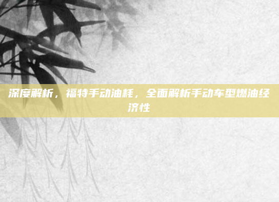 深度解析，福特手动油耗，全面解析手动车型燃油经济性