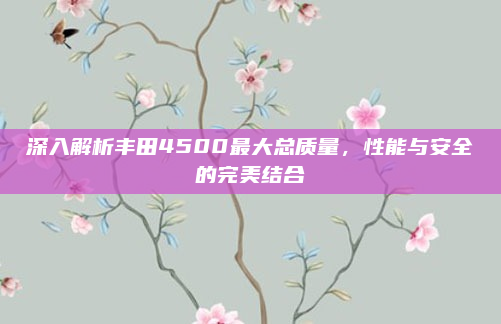 深入解析丰田4500最大总质量，性能与安全的完美结合