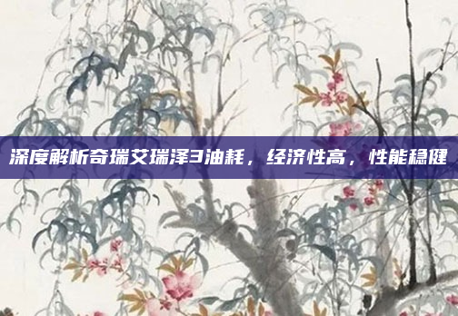 深度解析奇瑞艾瑞泽3油耗，经济性高，性能稳健