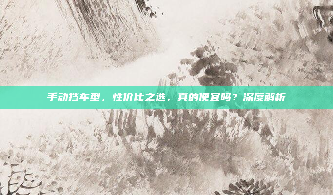 手动挡车型，性价比之选，真的便宜吗？深度解析