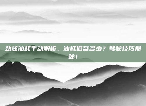 劲炫油耗手动解析，油耗低至多少？驾驶技巧揭秘！