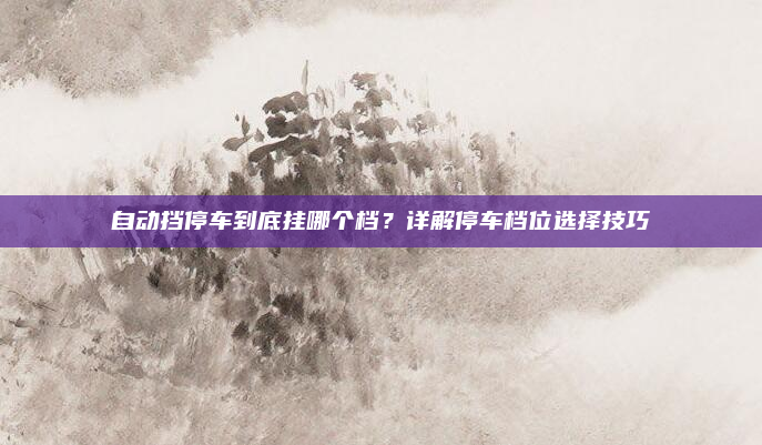 自动挡停车到底挂哪个档？详解停车档位选择技巧