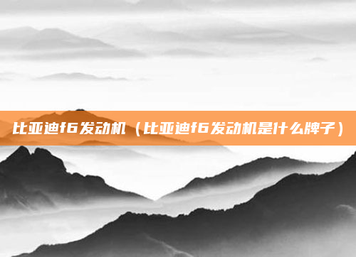 比亚迪f6发动机（比亚迪f6发动机是什么牌子）