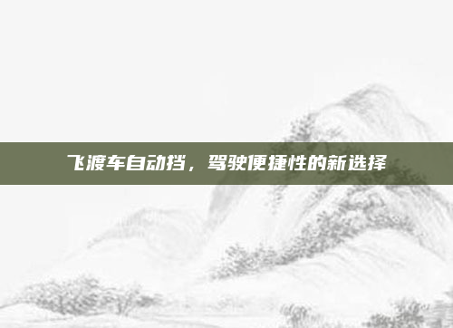 飞渡车自动挡，驾驶便捷性的新选择