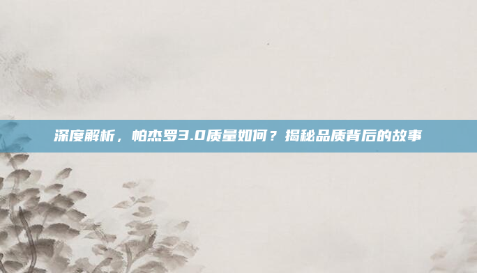 深度解析，帕杰罗3.0质量如何？揭秘品质背后的故事