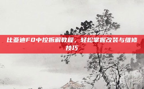 比亚迪F0中控拆解教程，轻松掌握改装与维修技巧