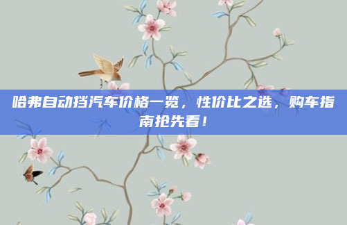哈弗自动挡汽车价格一览,性价比之选,购车指南抢先看!