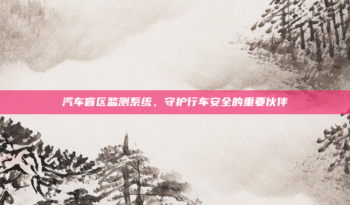 汽车盲区监测系统，守护行车安全的重要伙伴