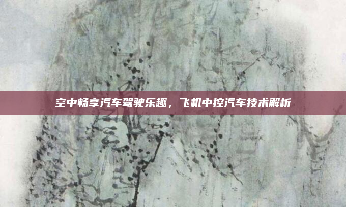 空中畅享汽车驾驶乐趣，飞机中控汽车技术解析