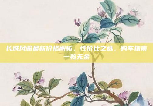 长城风骏最新价格解析，性价比之选，购车指南一览无余